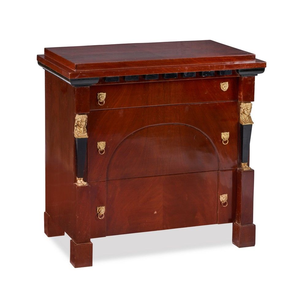 PETITE COMMODE rectangulaire en acajou et...