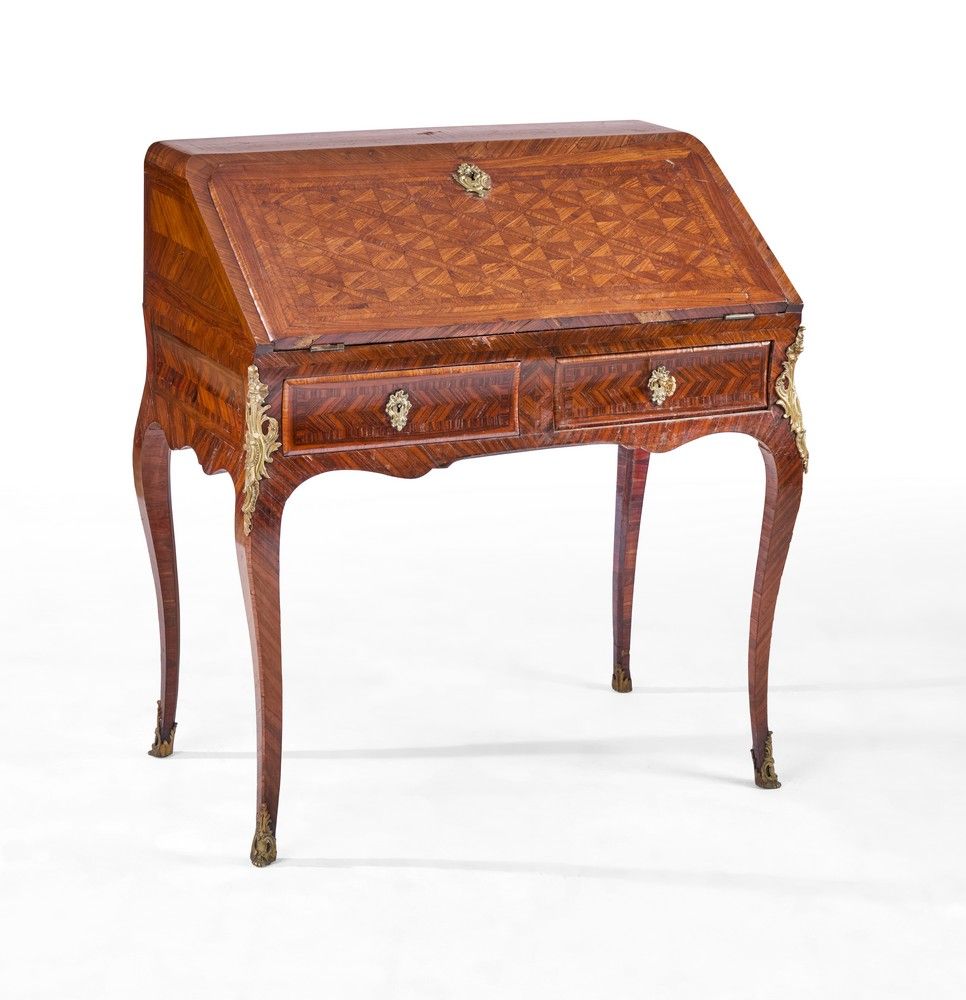 BUREAU DE PENTE en placage de bois de violette...