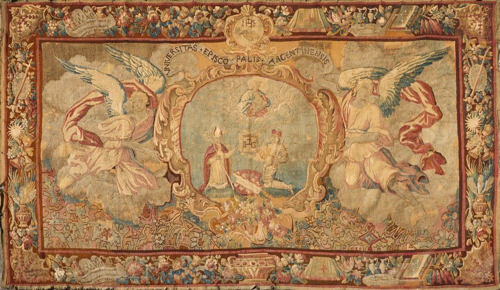 TAPISSERIE en laine polychrome représentant...