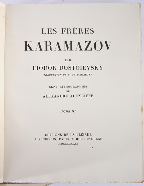 [ALEXEIEFF] DOSTOIEVSKY (Fiodor), Les frères...