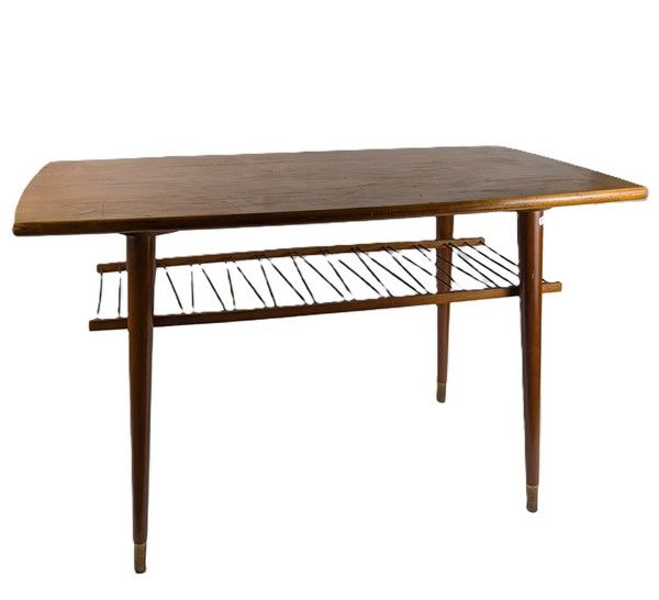 TABLE BASSE en bois naturel à plateau tonneau...
