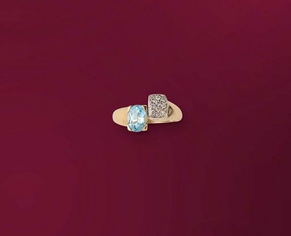 BAGUE type Toi et Moi, en or deux tons (750)...