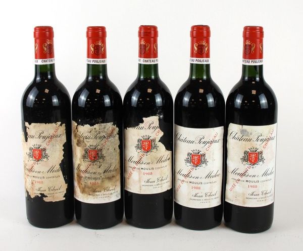 5 Blles CH. POUJEAUX Moulis 1988.