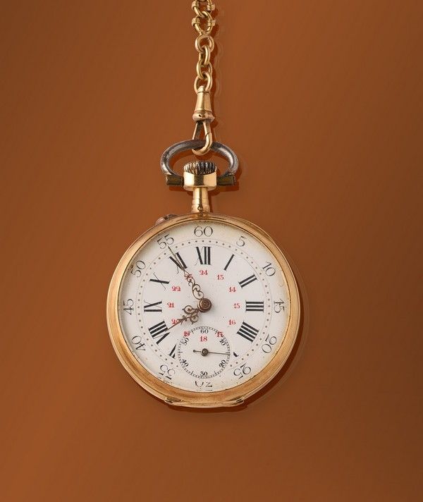 MONTRE GOUSSET en or jaune (750) à cadran...