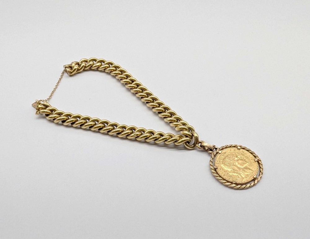 BRACELET en or jaune (750) à mailles souples...