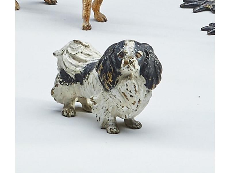 CHIEN ANGLAIS noir et blanc en bronze.
