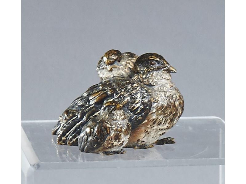GRAND MOINEAU ET SES DEUX PETITS en bronze...