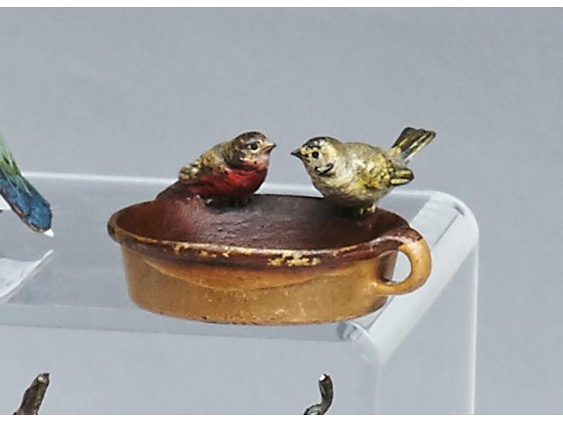 ROSSIGNOLS sur une coupelle en bronze po...