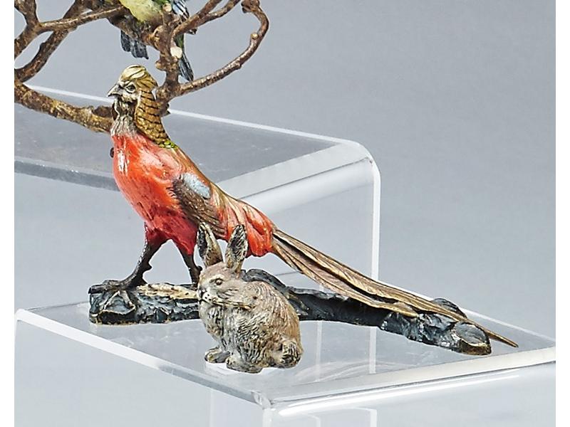 FAISAN ROYAL en bronze polychrome.