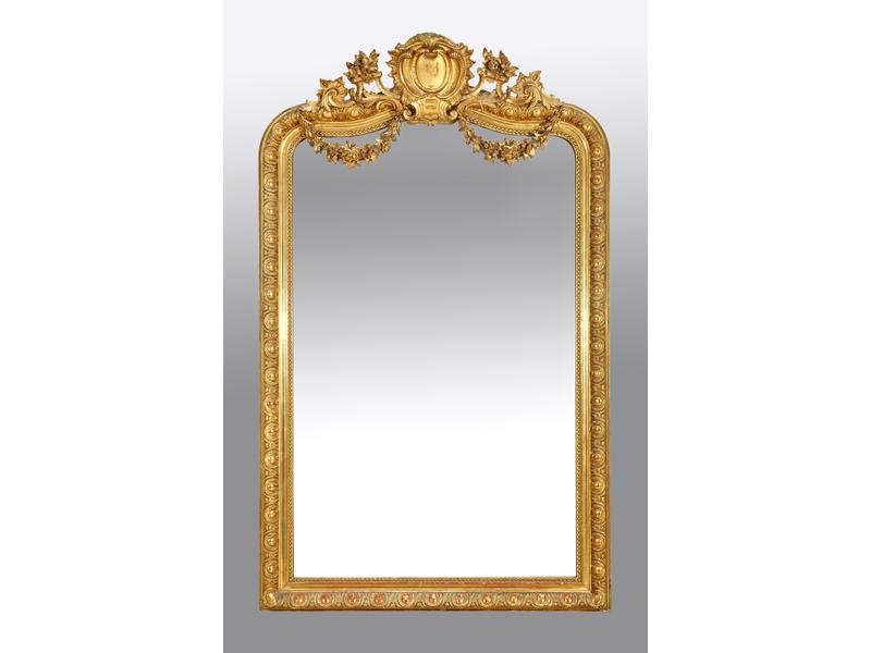 GRAND MIROIR DE CHEMINEE dans un cadre en...