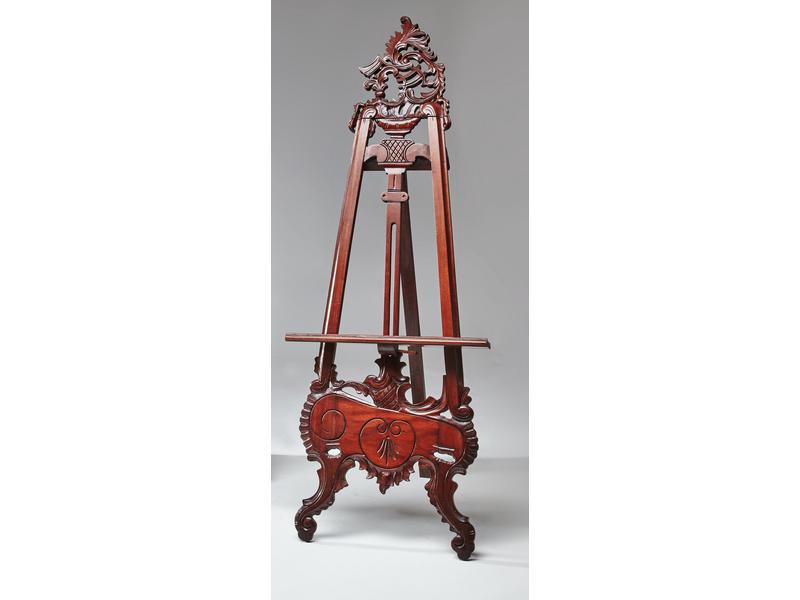 CHEVALET en bois exotique sculpté, style...