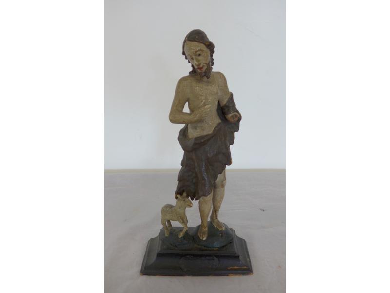 SAINT JEAN-BAPTISTE en bois polychrome avec...