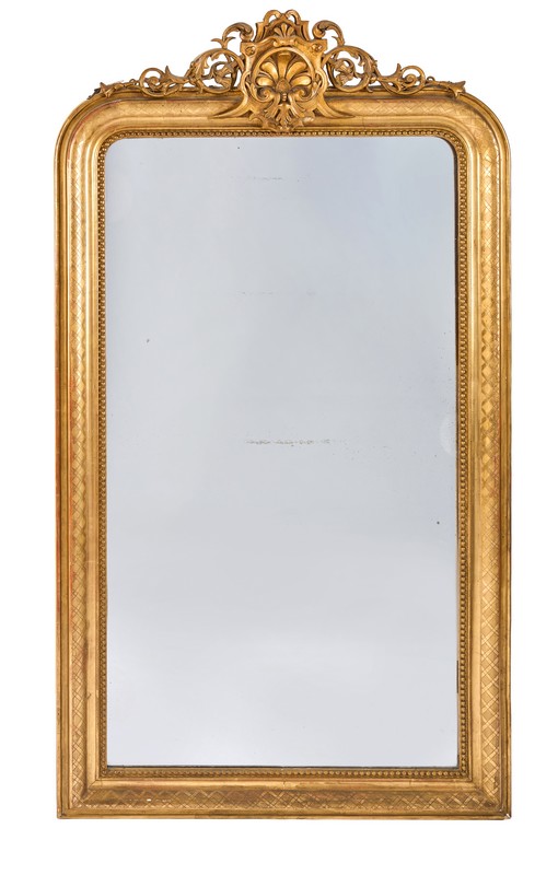 MIROIR rectangulaire à cadre en bois doré...