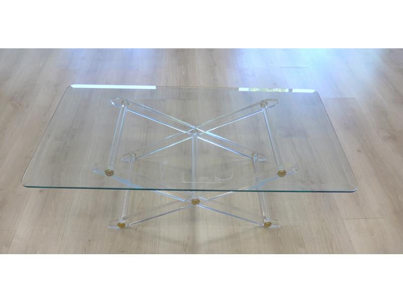 TABLE BASSE à piétement en croisillon en...