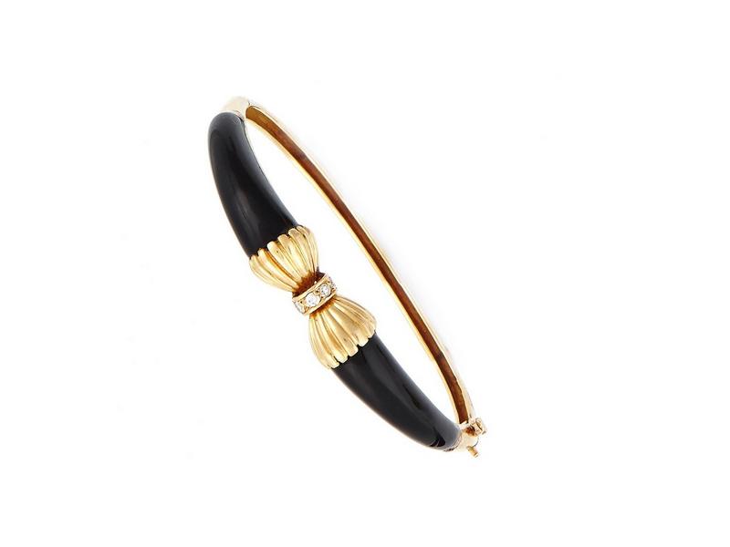 BRACELET JONC RIGIDE articulé en or jaune...