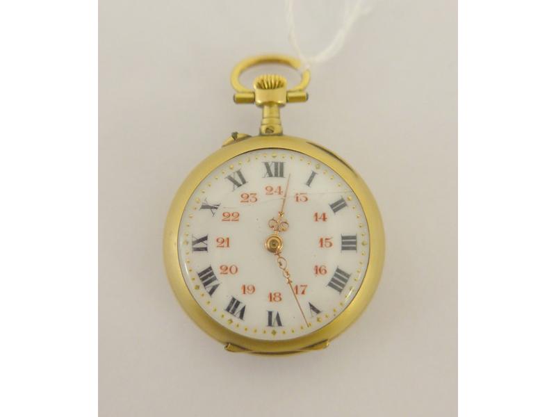 MONTRE DE COL en or jaune, à double boîtier,...