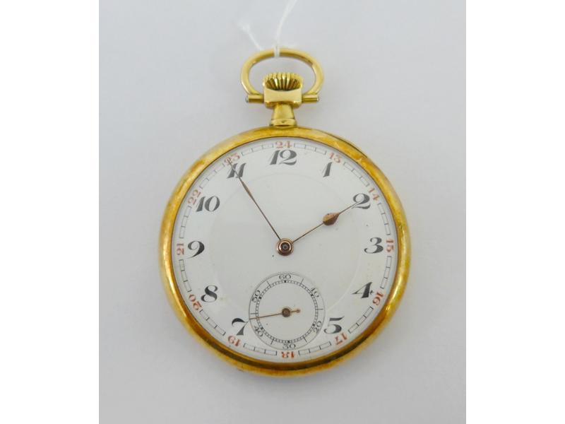 MONTRE de gousset à double boîtier or, cadran...
