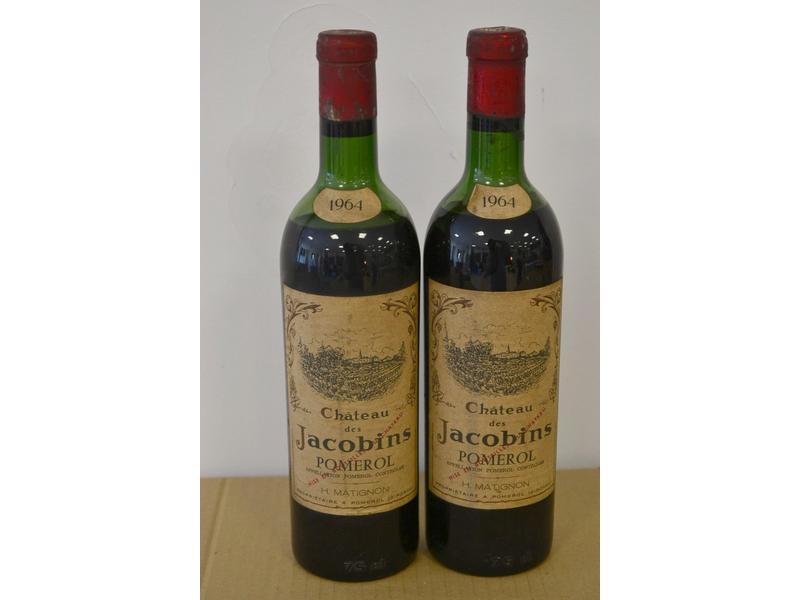 2 Blles CH. DES JACOBINS Pomerol 1964