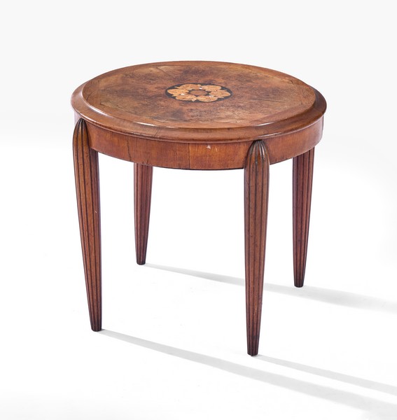 TABLE BASSE à plateau circulaire en bois...