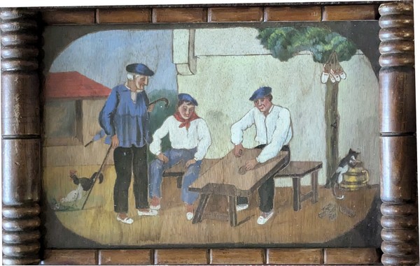 PETIT PLATEAU rectangulaire en bois à deux...
