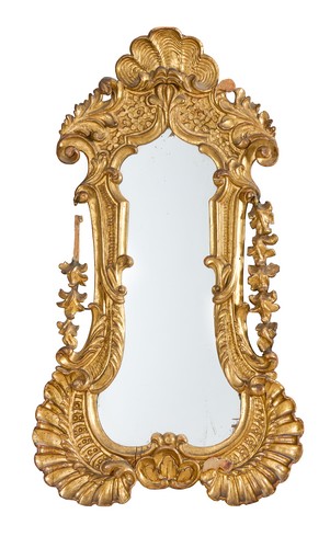 MIROIR de forme libre à cadre en bois doré...