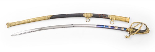 Sabre d’officier de cavalerie à la chasseur...