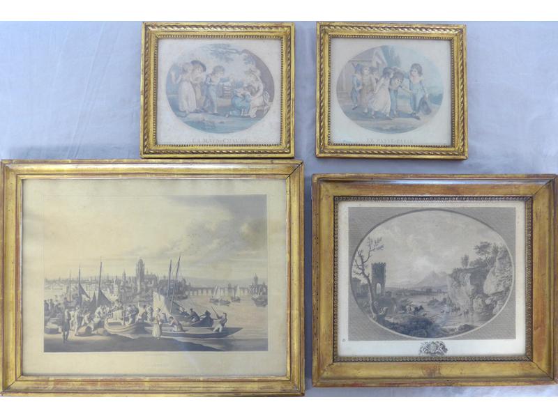QUATRE GRAVURES en noir dont  La Main Chaude...