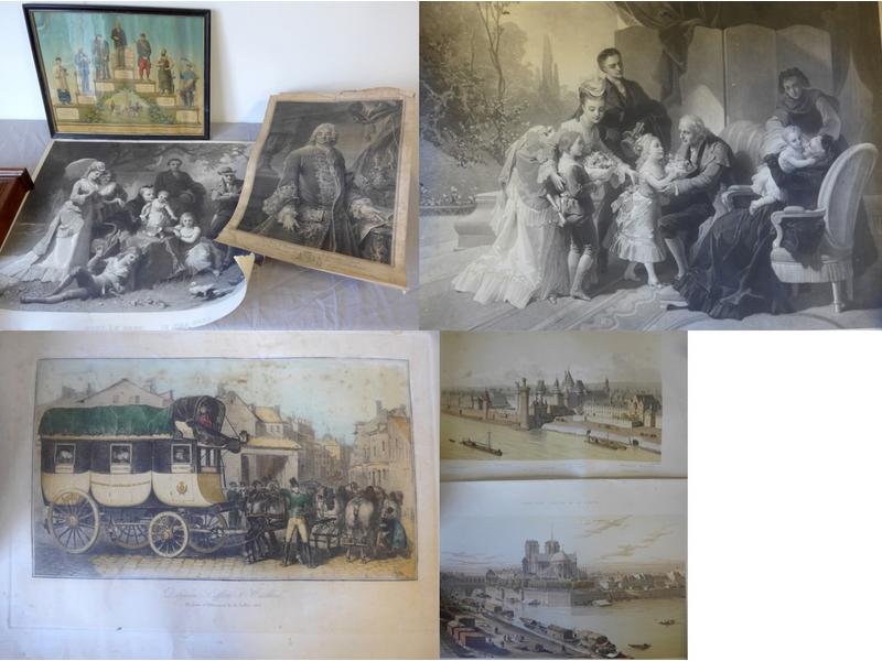 LOT DE SIX LITHOGRAPHIES OU GRAVURES en noir...