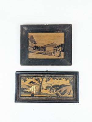 PLATEAU VIDE-POCHE en bois sculpté pyrogravé...
