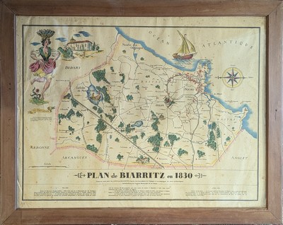 PLAN DE BIARRITZ en 1830, tracé et orné pour...