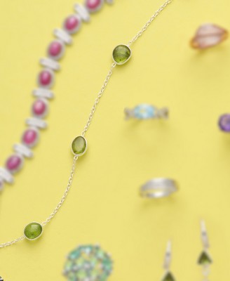 COLLIER SAUTOIR en argent (925) orné de 18...