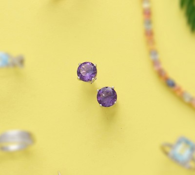 PAIRE DE BOUCLES D'OREILLES en argent (925)...