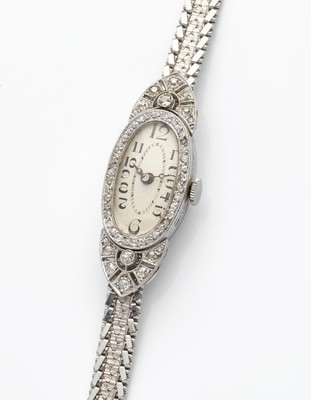 MONTRE DU SOIR en platine (950) et diamants,...