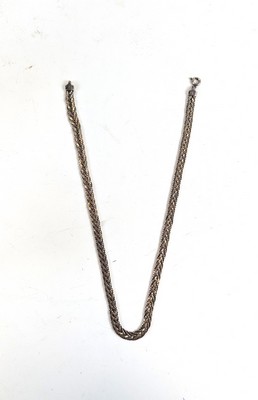 COLLIER en argent (925) à rangs tressés et...