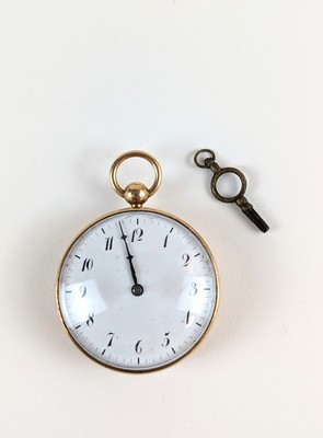 MONTRE DE POCHE en or (750), cache-poussière...