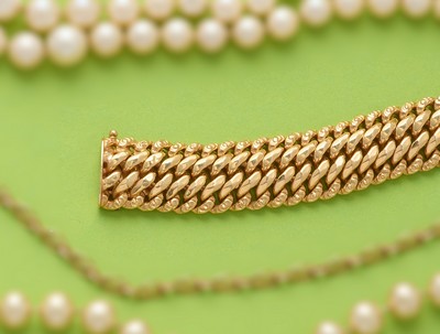 BRACELET en or (750) à mailles américain...