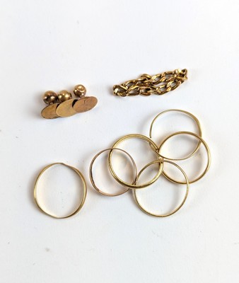LOT DE BIJOUX en or (750) dont alliances...