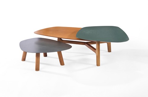 TABLE BASSE en bois à double plateaux de...