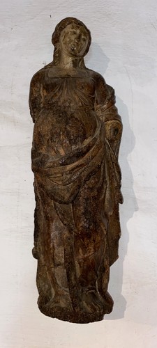 SCULPTURE en demi-ronde bosse en bois avec...