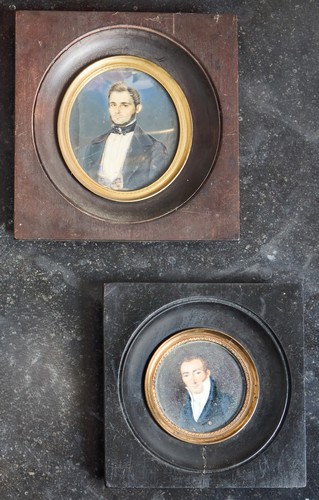MINIATURE ronde représentant un portrait...