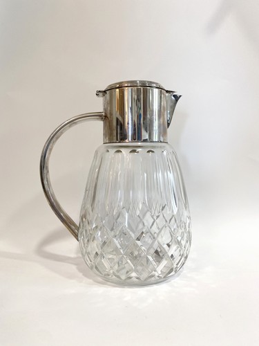 GRANDE CARAFE A PUNCH en cristal taillé et...