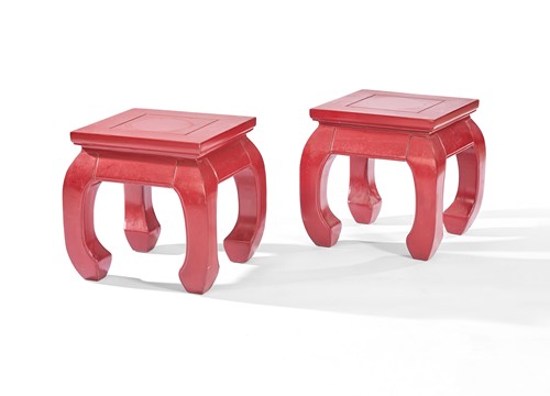 PAIRE DE TABLES BASSES carrées pouvant former...