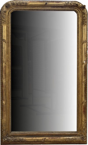 MIROIR DE CHEMINÉE cintré en partie haute...