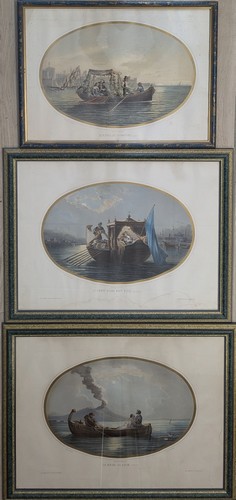 SUITE DE TROIS LITHOGRAPHIES en couleur par...