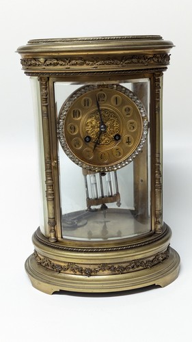 PENDULE cage ovale vitrée toutes faces à...