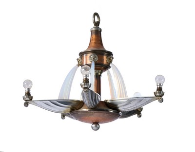 SUSPENSION en métal chromé à cinq bras de...