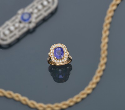 BAGUE en or (750) ornée d'une tanzanite de...