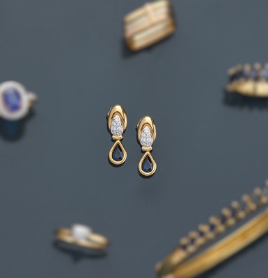 PAIRE DE PENDANTS D'OREILLES en or (750)...