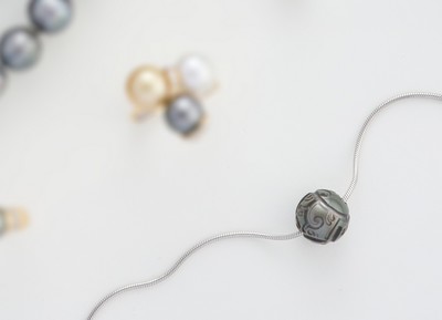 COLLIER en argent (925) avec une perle de...