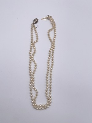 COLLIER DE PERLES de culture double rang...